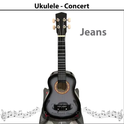 Gitar Ukulele Ukuran Concert Kentrung 4 Senar Warna Hitam Abu