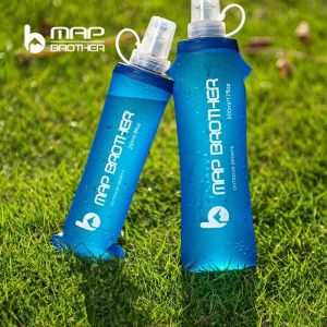 MAP BROTHER 250ml 500ml TPU Soft Flask Folding Soft Water Bottle BPA Free For Running Hydration Pack Vest Waist Bag