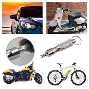Lightweight Valves Cores Remover Keychain Wrench Disassembly Tool Suitable For Traveler Cyclists And Bike Vehicle Owners
