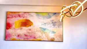 Tranh Trừu Tượng Tone Lạnh Tranh Canvas Tranh Tráng Gương Tranh Tô Điểm Phòng Khách