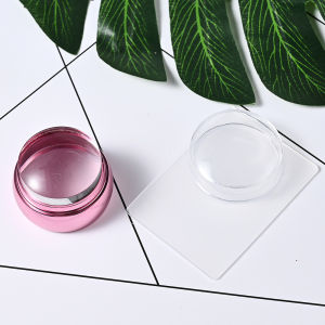 4cm(1 Set) Round Jelly Transfer Painting Stamper With Scraper French Nail Art Tools Manicure Funnel Shape Image Plate Stamper h260819