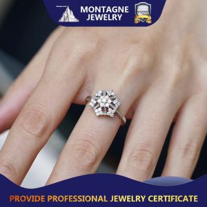 Montagne Jewelry Diamond Jewelry 18K Pure White Gold Ring Elegant Natural Diamond Inset Fine Jewellery Diamond Ring