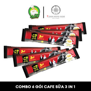 Combo 6 gói cà phê sữa hòa tan G7 3in1 - Bịch 16gr (gói dài) - Trung Nguyên Legend x Shop Chú Tư