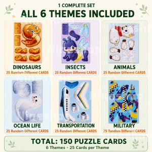 6 Themes 150PCS Teka-Teki 3D Jigsaw Puzzle Cards For Kids DIY Craft Budak Perempuan Lelaki Educational Toys For Kids Mainan Kanak Kanak