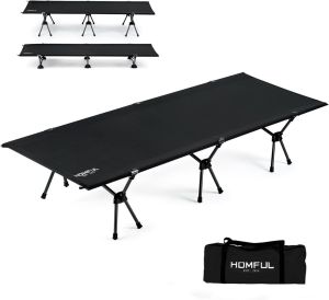 Hitorhike x Homful  Camping Cot  เตียง สนาม โครงอลูมิเมียม น้ำหนักเบา ปรับความสูงได้  ส่งไวจากกทม.
