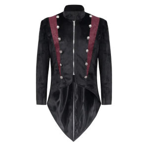 20232023 Men Tailcoat Jacket Medieval Costume Gothic Steampunk Black R Long Sleeve Uniform Hoodie Party Winter Overcoat Outwear