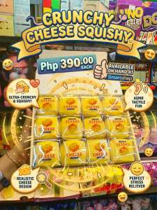 Ultra-Crunchy Cheese Squishy ASMR Tactile Fidget Toy - Realistic Cheese Stress Reliever Squeeze Toy for Kids & Adults