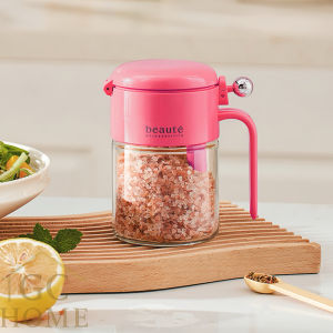 Beute 2025 400ML Air Tight Spice Container With Spoon Press Type Salt Container Seasoning Container Spice Jar Condiments