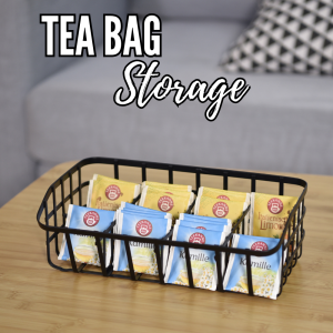 Metal Wire Mesh Tea Bags And Coffee Pods Holder Space Saving Stylish Caddy Basket Seasoning Accessories Storage Basket