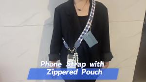 Phone Strap with Zippered Pouch Clip and Go Strap for Phone with Wallet Crossbody Adjustable Crossbody Phone Strap-1