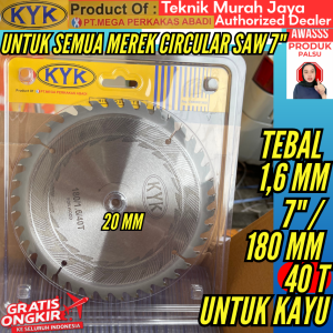 KYK Mata Gergaji Kayu Bulat 7" x 40T Circular Saw 180 mm Saw Blade Potong Kayu Piring Gergaji