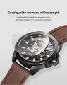 Jeep Watch Skeletonized Watch for Men Automatic Mechanical Watch Business Waterproof Watch Leather Strap Luminous Large Dial Watch. 