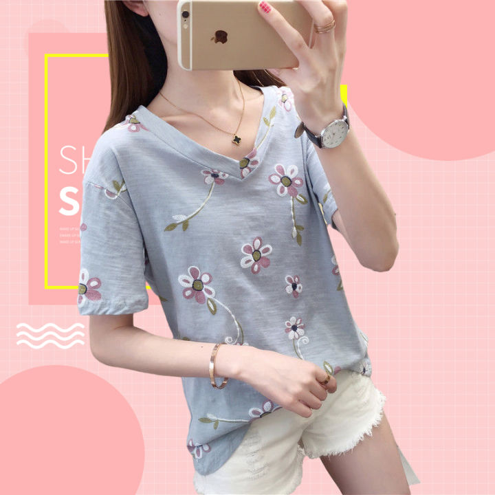 Psion 😍😍เสื้อผญแฟชั่น2022สกรีนลาออกแบบยเสื้อยืดงานสวยแขนสั้นลดอายุ ย้อน ...