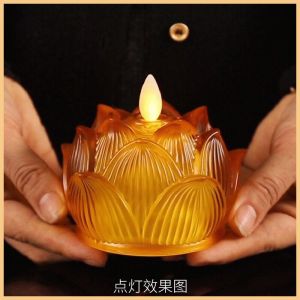 Nến điện tử nến đèn bơ đèn lưu ly hoa sen đèn phật trường minh đèn pin đèn điện 30 ngày