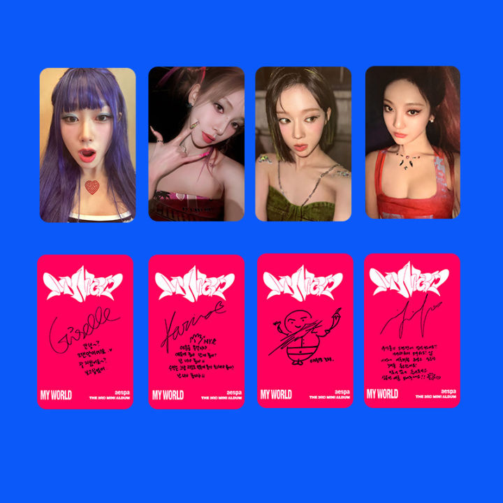 aespa MY WORLD shopee 限定 トレカ　セット 4pcs/set] AESPA 'MY WORLD' UNOFFICIAL Photocards w/ backprint High