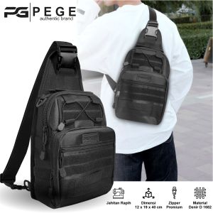 Tas Selempang Pria PEGE Brody Sling Bag Model Army Tactical - PG 9040