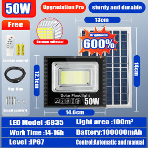 Solar flood light outdoor 18000W real watt waterproof IP68 solar street light garden lamp with panel heavy duty LED light