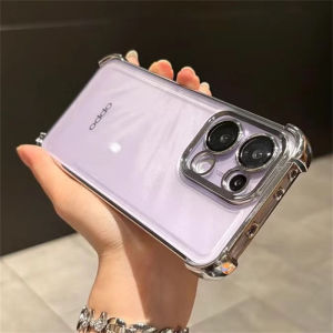 Colour Clear Case For OPPO Reno 16 15 14 Pro F Reno16 16F 16FS Reno15 15F 5G Phone Casing Clear Transparent Back Cover Shockproof Amor Bumper Soft TPU Flexible Anti Drop Four Corner Enhance Plating Edge
