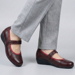 Giày Nữ Búp Bê Đế Xuồng HA NAM Da Bò Thật Thời Trang Cao Cấp 5cm GBBN2059