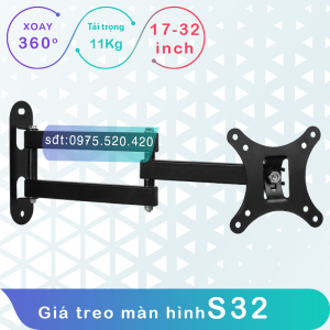 [17- 27 inch] Giá treo màn hình S32 Giá treo màn hình máy tính/Tivi - Xoay đa năng/ Xoay 360 độ Gắn tường [Xịn hơn Cp102] [Rẻ hơn NB P4]