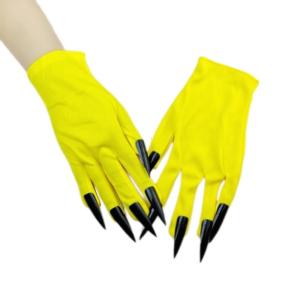 Spooky Long Fingernail Gloves for Halloween Party and RolePlay Game Comfortable Short Cuffs Gloves for Formal Occasion