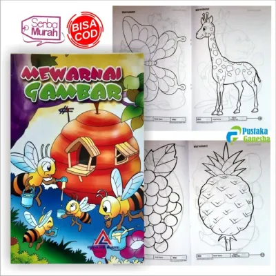 Buku Mewarnai Gambar Untuk Anak TK PAUD Penerbit Aridan Jaya Mandiri