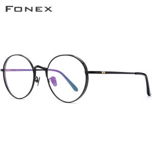 FONEX กรอบแว่นตากรอบแว่นทรงกลมดีไซน์แบรนด์สำหรับผู้หญิงแว่นตาไทเทเนียมบริสุทธิ์ญี่ปุ่นขอบเต็มด้านคุณภาพสูงเบามากกำหนดได้เอง884แว่นสายตา