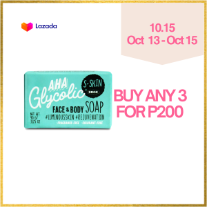 Snoe Beauty S-SKIN AHA Glycolic Face and Body Soap #Luminousskin #Rejuvenation