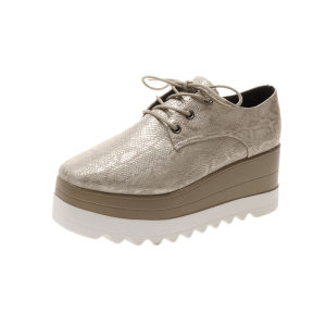 Korean Womans Wedges Sneakers Straps 7cm Heels Casual Show Thin Slope Heels Shoes Big Size 42