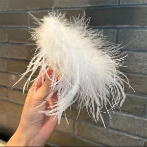 F4 Jepit Rambut Wanita Impor Bulu Sintetis Burung Unta Faux Ostrich Feather Fluffy Hair Clip HOFF001