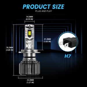 Novsight N75 หลอดไฟ LED 9005 9006 9012 H4 H7 H11 ไฟสูง-ต่ำ-ตัดหมอก 100W 20000 ลูเมน 6500K สว่างสุดขีด 2 หลอด รับประกัน 1 ปี