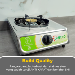 kompor gas 2 tungku promo kompor Stainless 2 Tungku Anti Karat Kompor Gas Omicko ori