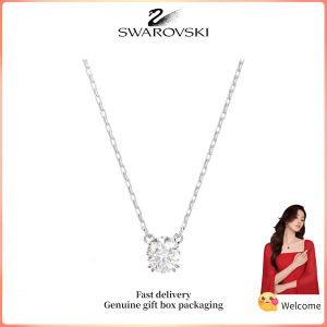 ♈ Swarovski ♈ Dây chuyền thời trang nữ bạc S925 mặt cắt tròn mặt dây chuyền Constanta kim cương trắng Quà tặng ngày lễ tình nhân Quà tặng sinh nhật