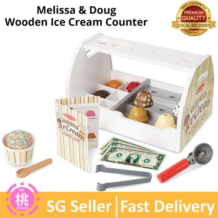Melissa Doug Wooden Scoop Serve Ice Cream Counter (Play Food