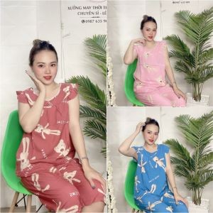 Đồ bộ tole nữ đồ lanh nữ mặc nhà VNXK quần lửng tay cánh tiên họa tiết thoi tranggiao họa tiết ngẫu nhiên [CÓ SIZE] - TL58