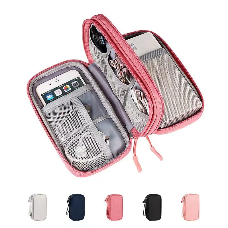 Laptop Accessories Storage Bag Organizer Pouch Zipper Portable Waterproof  Double Layer Small Cases for Charger Power Bank, Phone,
