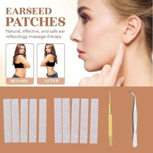 100Pcs Disposable Ear Stickers Acupoint Pressure Stimulation Patches Acupunctures Beads Auricular Ear Stickers