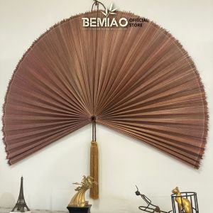 Quạt mành tre BEMIAO trang trí tường nâu đất quạt decor trang trí nhà cửa phòng ngủ phòng khách