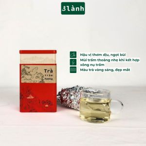 Trà Trầm Hương Dạng Lá Hộp 50gr 3 Lành Hoàn Toàn Từ Lá Dó Bầu Ngủ Ngon Giảm Stress Tốt Sức Khỏe Quà Tết