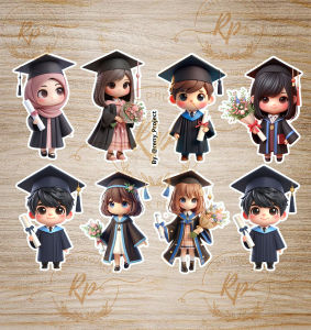 Kartun Wisuda | TROPPER Wisuda | Kartun Wisuda | GRADUATION | isi 8 pcs