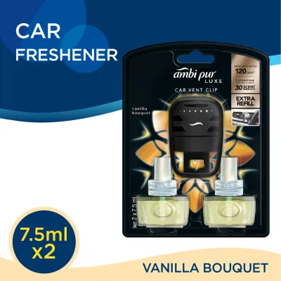 Ambi Pur Luxe Car Vent Clip Vanilla Bouquet Car Air Freshener 7.5ml x 2
