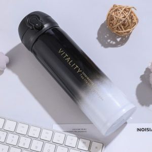 Bình giữ nhiệt học sinh Inox 304 Fashion màu loang dung tích 450ml Nằp gài khoá có phếu uống nước dễ dàng