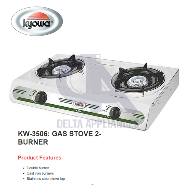 Kyowa Gas stove (Double Burner) Cast Iron Burners Original 1 Year