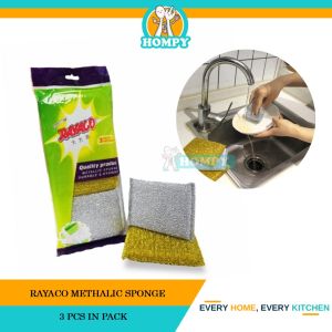 RAYACO Methalic sponge(3 Pcs in pack)/Scrub Cleaning Sponge