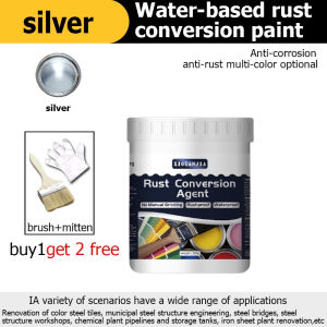 ✨ 80 Years Without Rusting ✨ primer paint for metal 2kg with brush and glove for color steel tiles windows iron doors anti rust paint for metal rust paint protector for roof rust conversion agent rust converter for metal paint for steel and rusty metal