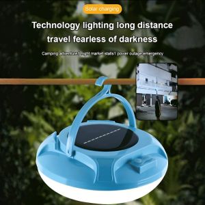 Outdoor Camping Light Night Market Stall Super Bright Emergency Household Rechargeable Bulb UFO LED Tent Lighting Hanging太阳能充电飞碟应急灯