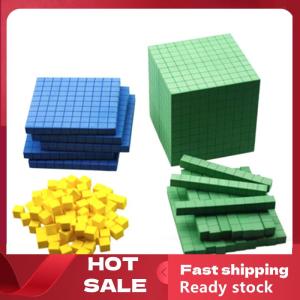 🚚【Local Express Delivery】🚚 Ten Blocks Complete Set Kids Math Plaything Math Blocks Plastic Base Ten Set Cube Kids Math Plaything Counting Cubes Set