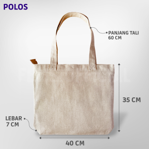 (BISA COD) Tote bag Polos Grosir Kanvas Tebal Premium Serat Twill Penutup resleting