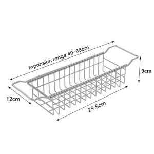 stainless steel Telescoping Drain basket multifunctional kitchen Sink bowls dishes fruit vegetable Storage Filter basket