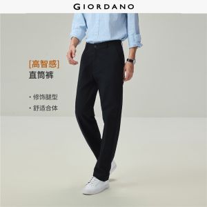 Giordano Beau Monde Men 100% cotton solid color mid rise pants Free Shipping 13116703